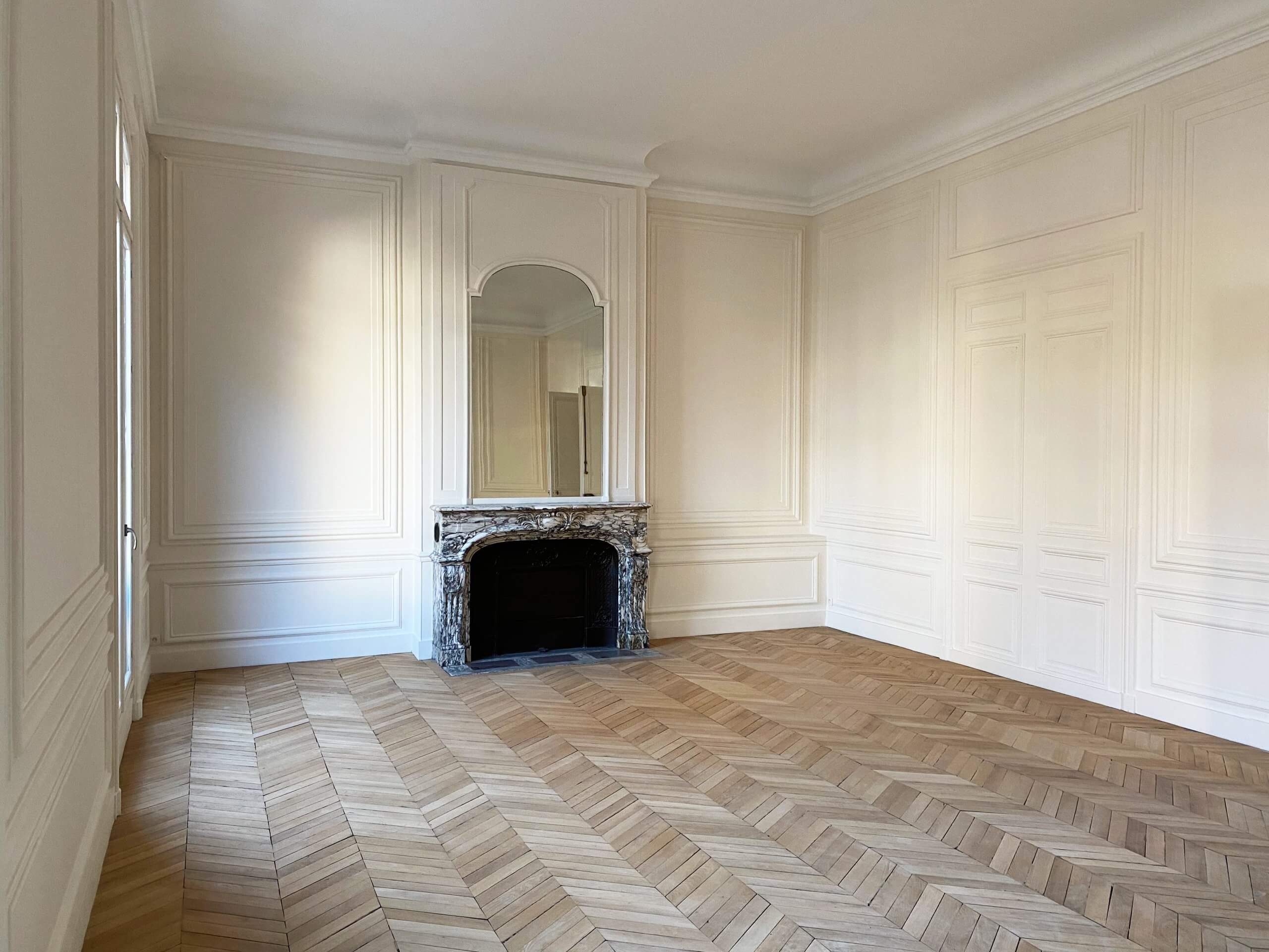 parquet avec cheminée